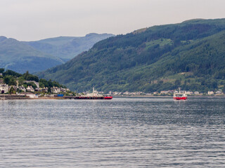 Ferries waiting to cross the water from Dunoon to Glasgox, Dunoon, Scotland, Uk