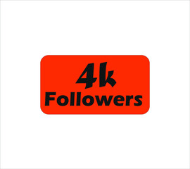 4k followers Orange vector, icon, stamp, logo illustration