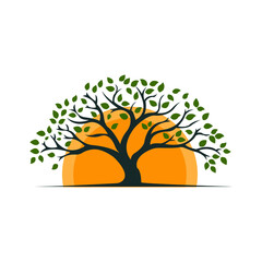 Obraz premium Tree Life Concept Logo Design
