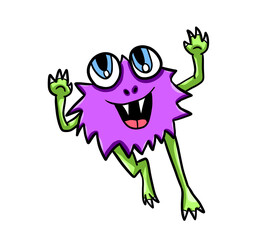 Stylized Funny Purple Monster