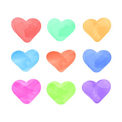 Watercolor heart print. Cute vector illustration love, feelings, emotions