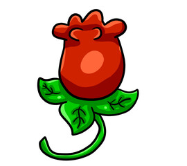 Stylized Cute Red Rose