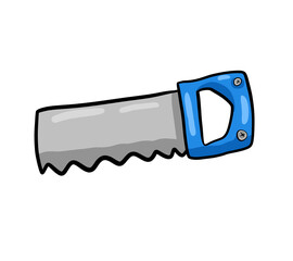 Stylized Cartoon Blue Saw