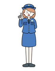 怒る警察　女性