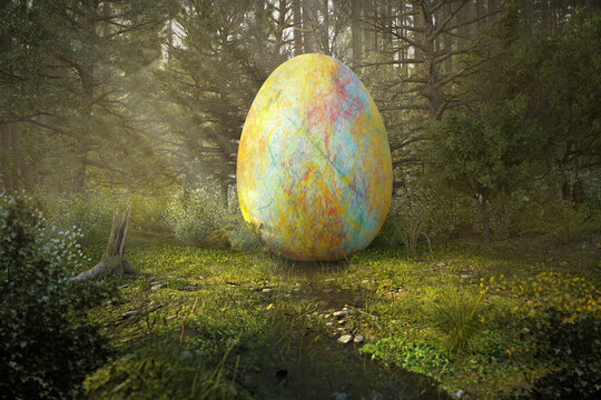 Big Easter Egg in the Forest