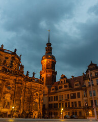 After sunset. Historic Center, Dresden, Germany.