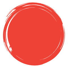 Circle brush stroke vector isolated on white background. Red enso zen circle brush stroke. For stamp, seal, ink and paintbrush design template. Grunge hand drawn circle shape, vector illustration