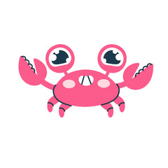Cute crab in trendy doodle style