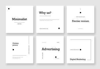 Minimalist Text Based Social Media Layouts