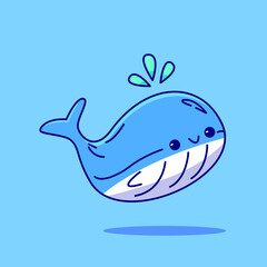 Blue Whale vector illustration, for various types of use