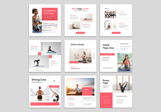 Yoga Class Advert Layouts for Social Media
