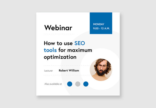 Webinar Social Media Layouts with Blue Accent