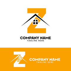 Initial letter Z real estate logo vector, initial letter Z house logo