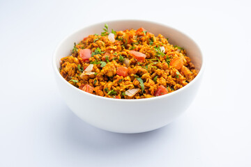 Egg bhurji, also known as Masala Anda Bhurji, is a scrambled eggs dish from India