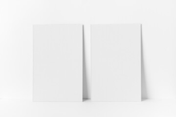 Empty white sheets on a white background