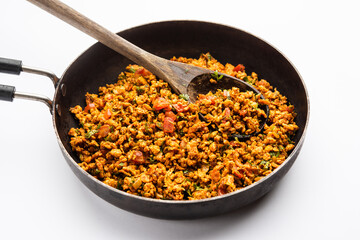 Egg bhurji, also known as Masala Anda Bhurji, is a scrambled eggs dish from India