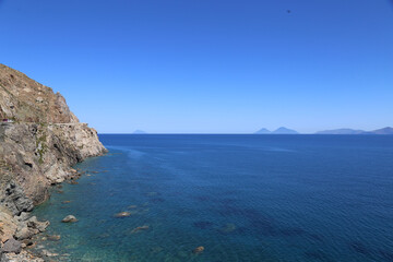 Fototapeta na wymiar View of the coastline in the province of Gioiosa Marea
