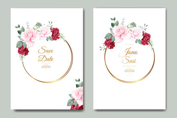 elegant floral watercolor wedding invitation card
