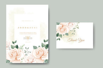 elegant floral watercolor wedding invitation card