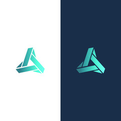 Awesome abstract logo of a triangle or letter A logo this logo is great for various purposes