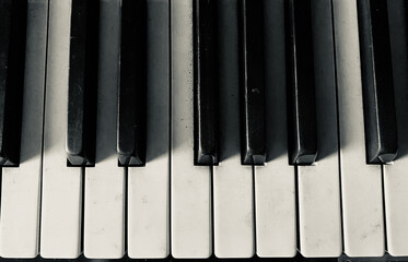 piano keys viewed from abov