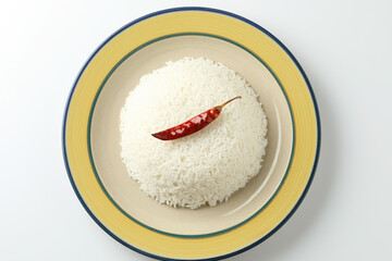 Cooked plain white  rice 