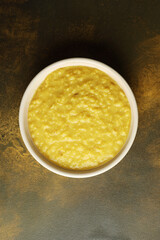 Andra style tomato pappu dal with toor dal and Moong dal. Indian cuisine dish. Tasty south Indian dish