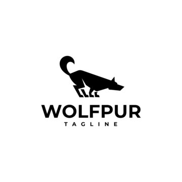 illustration vector graphic template of wolf silhouette logo