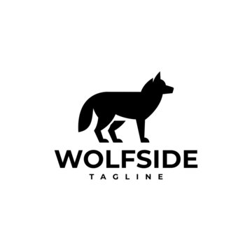 illustration vector graphic template of wolf side silhouette logo