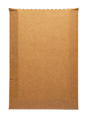 Brown envelope front and back isolated on white background. Letter top view.