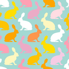 Endlosmuster Osterhase Türkis