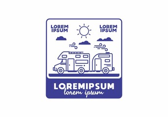 flat illustration of motor home van