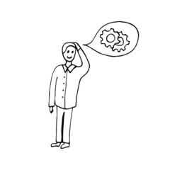 Meeting of business people, negotiations on a business project. Business people do business. Isolated vector illustration. Doodles. Coloring for children and adults. Cartoon. Comics