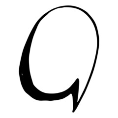 an oval of a speech bubble, hand-drawn in the style of a comic book with an isolated black outline on white with an empty space for text. drawn round comic book template for dialogues