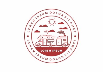 flat illustration of motor home van