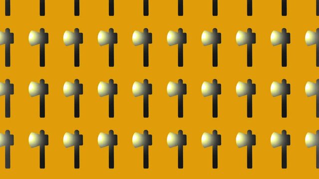 animation of axe icon on yellow