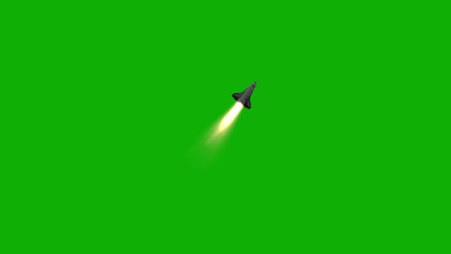 Flying rocket motion graphics with green screen background