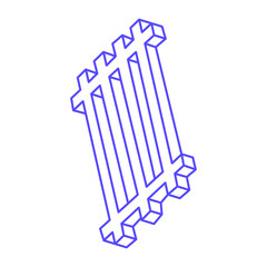 Impossible shapes. Sacred geometry figure. Optical illusion. Abstract eternal geometric objects. Impossible endless outline. Optical art. Impossible geometry shape on a white background. Escher style.