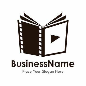 Film book vector template logo. Suitable for business, web, art, movie, picture