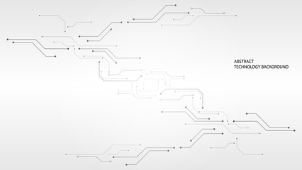 Obraz premium Grey white Abstract technology background,Hi tech digital connect, communication, high technology concept, science, technology background