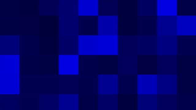 Abstract multicolored pixels in blinking motion, geometric background. Motion. Defocused pixelated pattern, seamless loop.