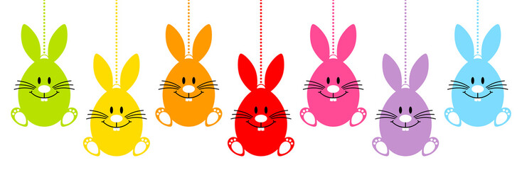 Set 7 Hängende Haseneier Farbe