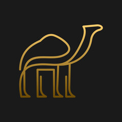 camel line art geometry logo icon vector design illustration