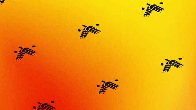 spinning barley spikelets icon animation on orange and yellow