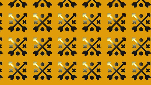 ornament with arrows icon animation on yellow