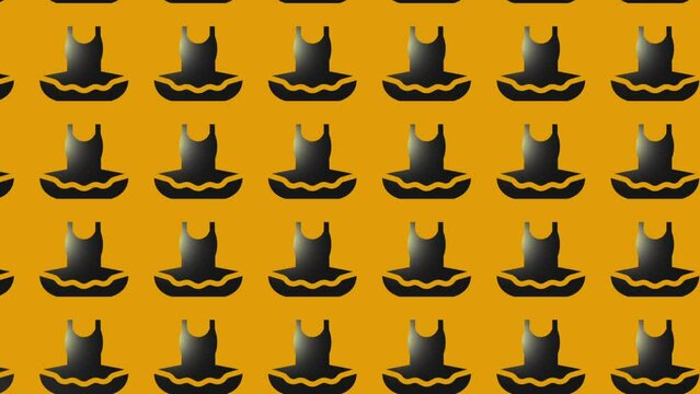 animation of black ballet costume on yellow