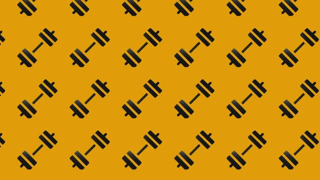 barbell icon animation on yellow
