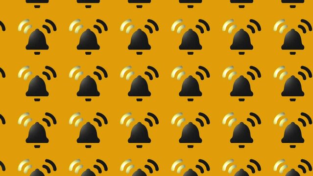 ringing alarm bell icon animation on yellow
