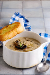 Chowder with mushrooms soup
