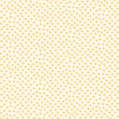 Seamless pattern of small abstract yellow flowers on a cream background.
